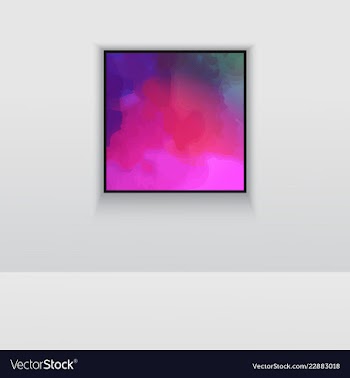 Digital art picture in hot color on the wall in vector image