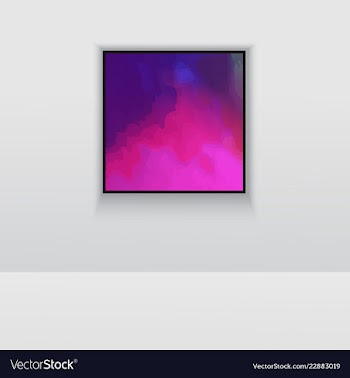 Digital art picture in hot color on the wall in vector image