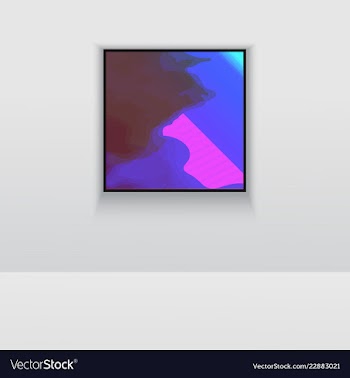 Digital art picture in hot color on the wall in vector image