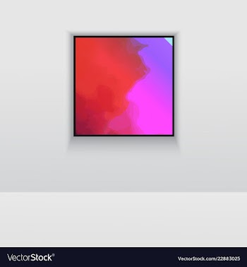 Digital art picture in hot color on the wall in vector image