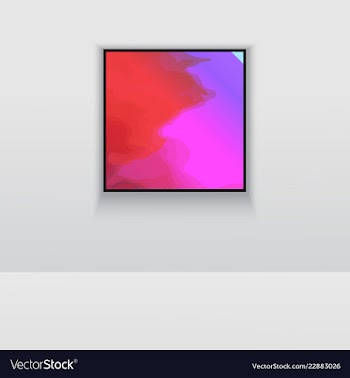 Digital art picture in hot color on the wall in vector image