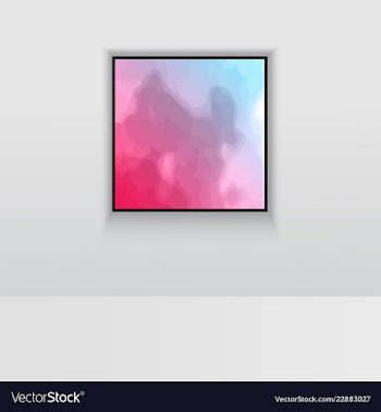 Digital art picture in hot color on the wall in vector image