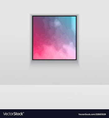 Digital art picture in hot color on the wall in vector image
