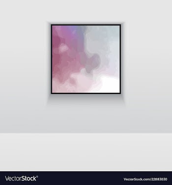 Digital art picture in hot color on the wall in vector image