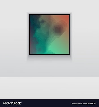 Digital art picture in hot color on the wall in vector image