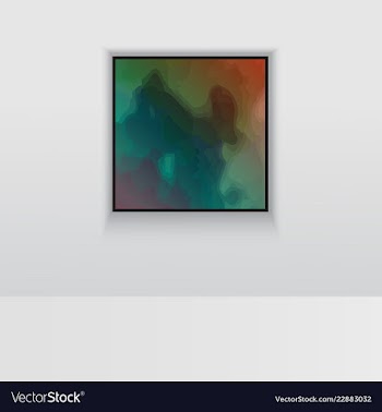 Digital art picture in hot color on the wall in vector image