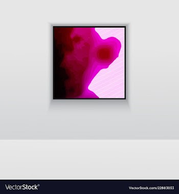 Digital art picture in hot color on the wall in vector image