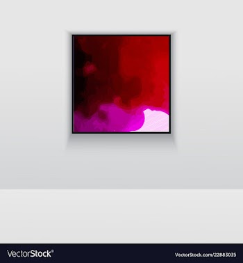 Digital art picture in hot color on the wall in vector image