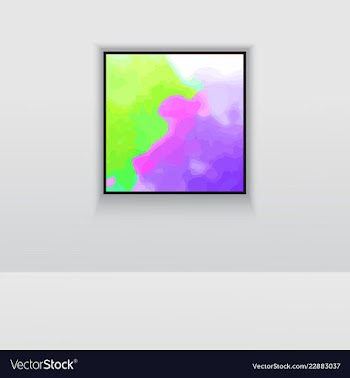 Digital art picture in hot color on the wall in vector image