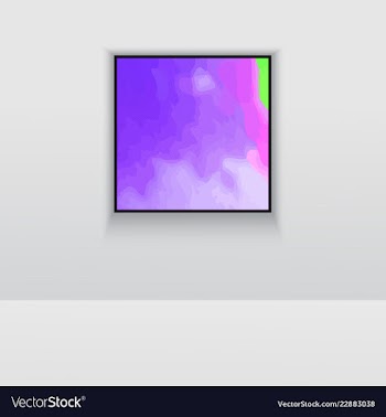 Digital art picture in hot color on the wall in vector image