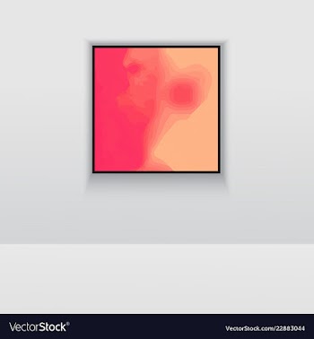 Digital art picture in hot color on the wall in vector image