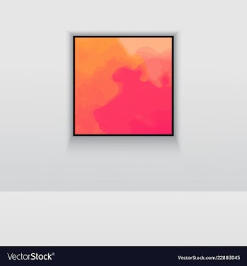 Digital art picture in hot color on the wall in vector image