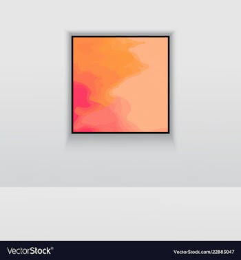 Digital art picture in hot color on the wall in vector image