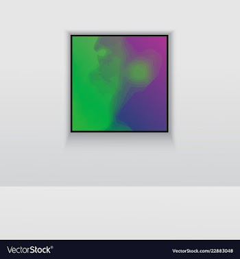 Digital art picture in hot color on the wall in vector image