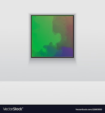 Digital art picture in hot color on the wall in vector image