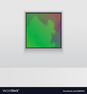 Digital art picture in hot color on the wall in vector image