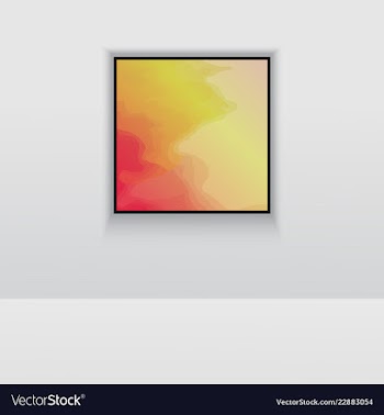 Digital art picture in hot color on the wall in vector image
