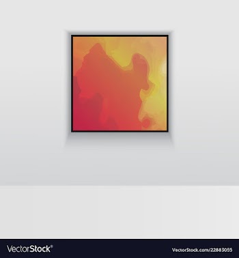 Digital art picture in hot color on the wall in vector image