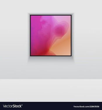 Digital art picture in hot color on the wall in vector image