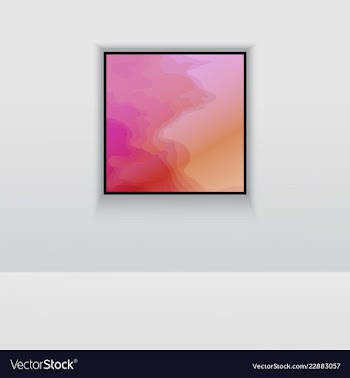 Digital art picture in hot color on the wall in vector image