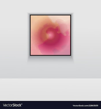 Digital art picture in hot color on the wall in vector image