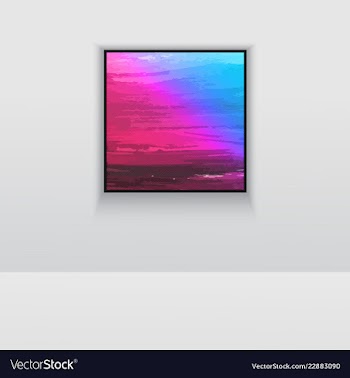 Digital art picture in hot color on the wall in vector image