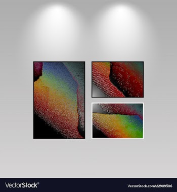 Digital art picture in hot color on the wall in vector image