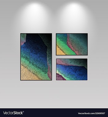 Digital art picture in hot color on the wall in vector image