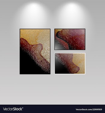 Digital art picture in hot color on the wall in vector image