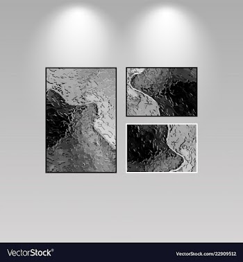Digital art picture in hot color on the wall in vector image