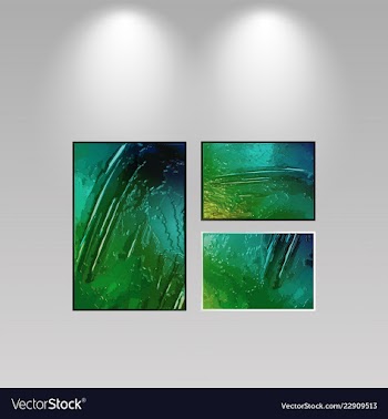 Digital art picture in hot color on the wall in vector image