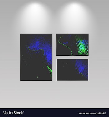Digital art picture in hot color on the wall in vector image