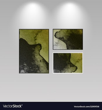 Digital art picture in hot color on the wall in vector image