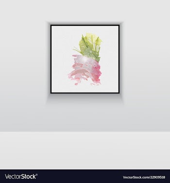 Digital art picture in hot color on the wall in vector image