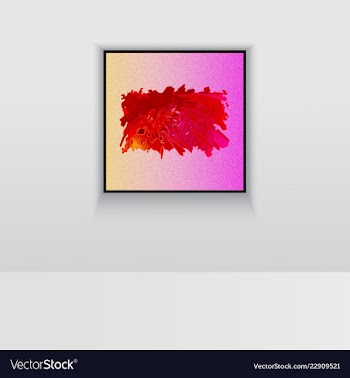 Digital art picture in hot color on the wall in vector image