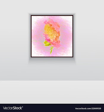 Digital art picture in hot color on the wall in vector image