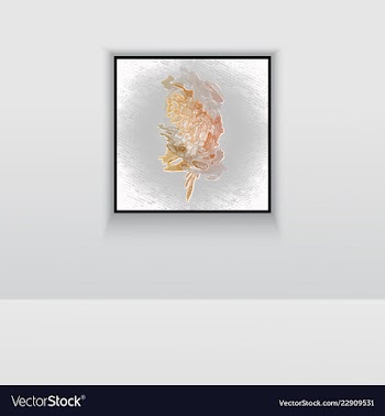 Digital art picture in hot color on the wall in vector image