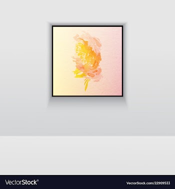 Digital art picture in hot color on the wall in vector image