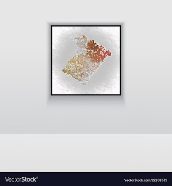 Digital art picture in hot color on the wall in vector image