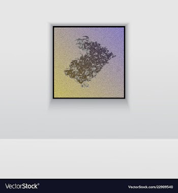 Digital art picture in hot color on the wall in vector image
