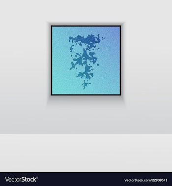Digital art picture in hot color on the wall in vector image