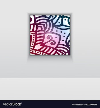 Digital art picture in hot color on the wall in vector image