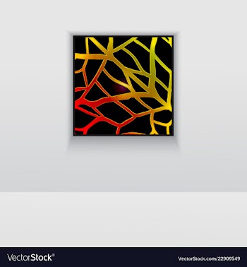 Digital art picture in hot color on the wall in vector image