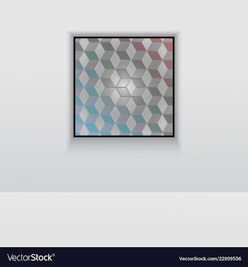 Digital art picture in hot color on the wall in vector image