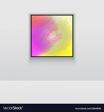 Digital art picture in hot red color on the wall vector image