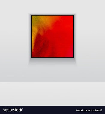 Digital art picture in hot red color on the wall vector image