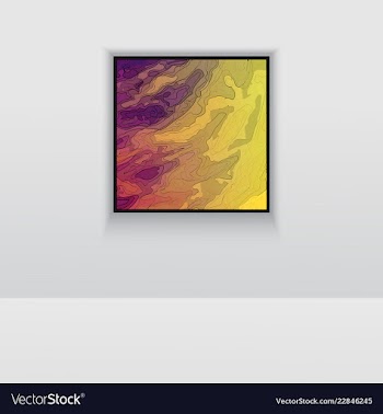 Digital art picture in hot red color on the wall vector image