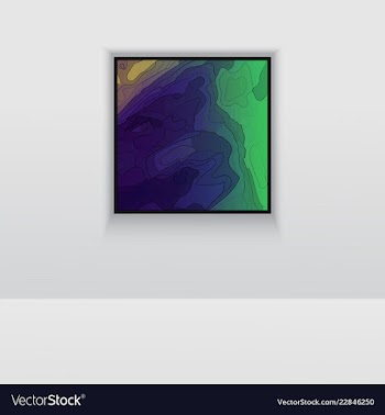 Digital art picture in hot red color on the wall vector image