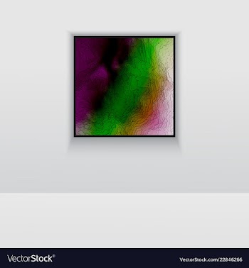 Digital art picture in hot red color on the wall vector image