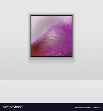 Digital art picture in hot red color on the wall vector image